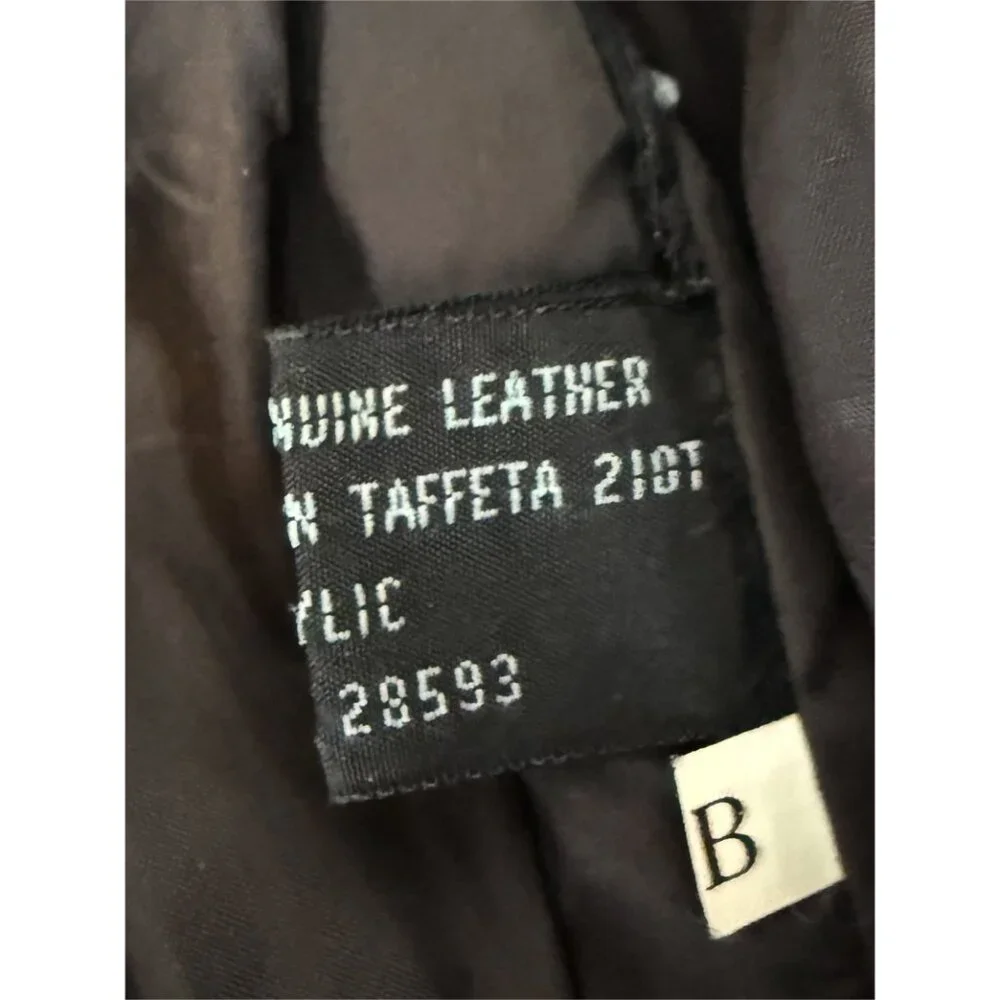 Members Only Men's Chocolate Brown Leather Bomber Jacket 42 - Picture 12 of 16